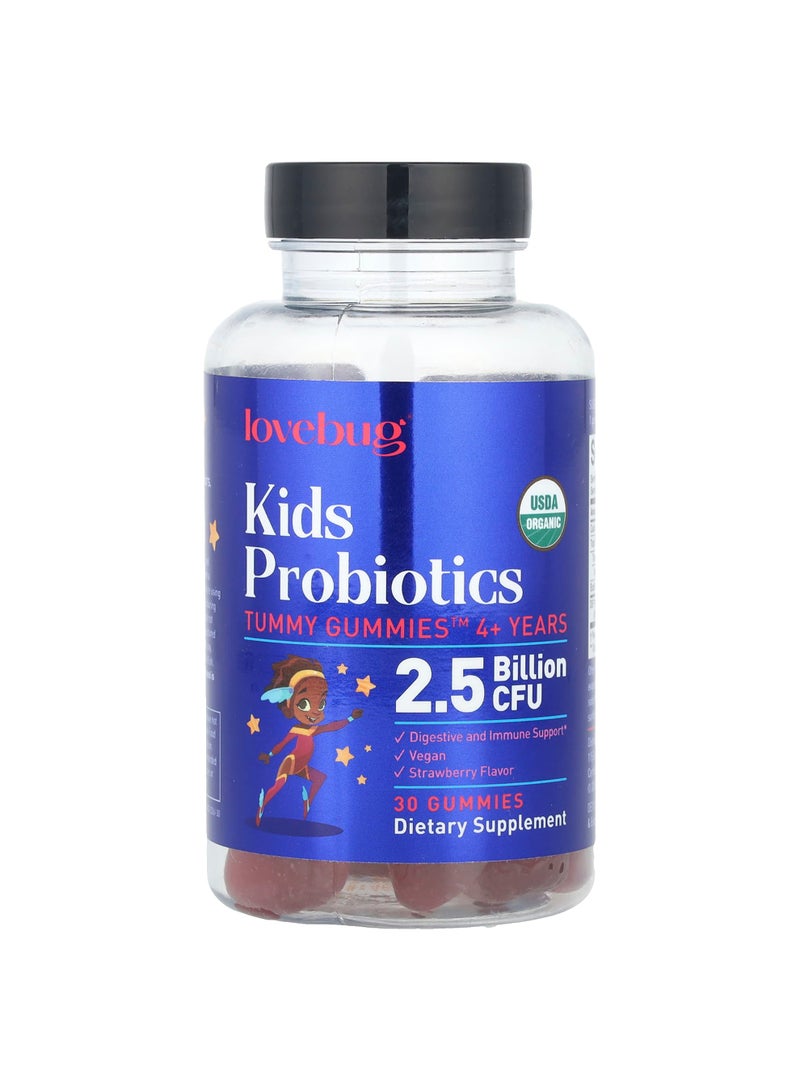 Kids Probiotics, Tummy Gummies™, 4+ Years, Strawberry, 2.5 Billion CFU, 30 Gummies